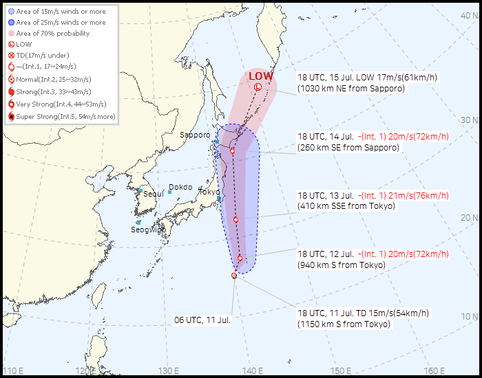 No. 10 Tropical depression route